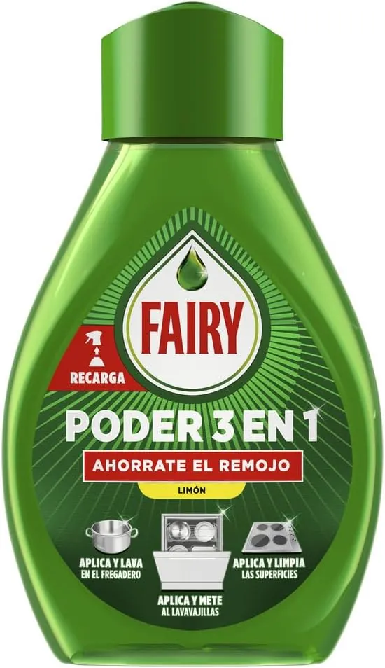 Fairy Poder Sin Remojo Limón Spray Recambio, Vajilla y Cocina, Antigrasa, 500ml