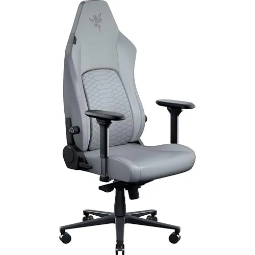 Razer Iskur V2 NewGen - Silla Gamer ergonómica con Comodidad Transpirable Cuero EPU 2.ª generación con tecnología Cooltouch - Sistema de Soporte Lumbar Hyperflex | Gris