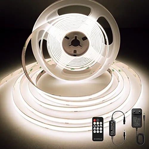 BERIXDEEP Tira LED COB 5m Blanca Natural, 480 LEDs/m, 24V, 4000K, Ancho 8mm