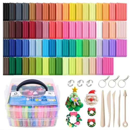 Artecho Set de Arcilla Polimérica de 70 Colores con 5 Herramientas | Secado al horno, suave y no tóxica. Kit DIY completo para modelar, regalo creativo para principiantes, artistas y adultos