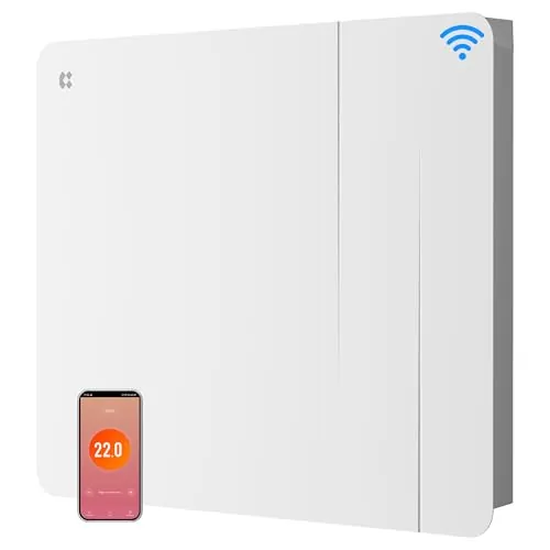 CIARRA Radiador de Inercia 1000W con Cerámica y Película Calefactora WiFi