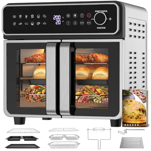 23L Freidora de Aire Familiar, Mini Horno Zona Cocción Única/Doble,Sep Temp