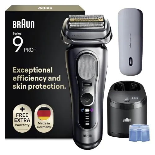 Braun Series 9 Pro+ Afeitadora Eléctrica Hombre, 9677CCE, Plata