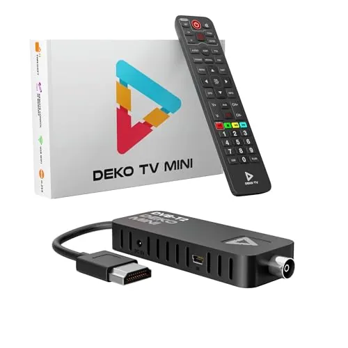 DEKO TV Mini Decodificador TDT HD 2024 Stick - Sintonizador TDT HD DVB-T2 USB - Receptor TDT HD - Descodificador Digital para TV TDT Television - TDT HDMI