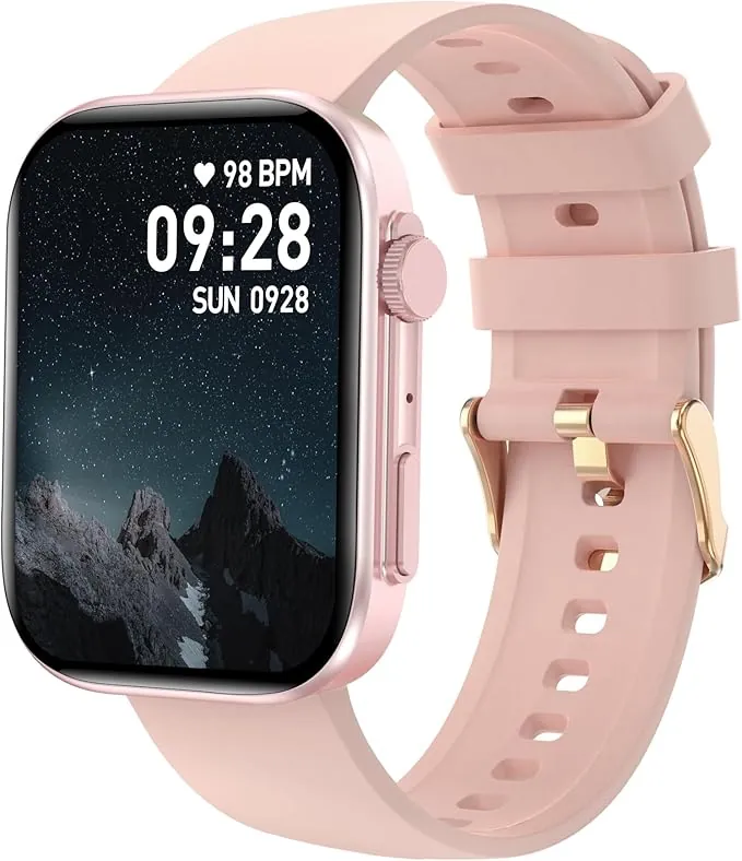 Bebinca Reloj Inteligente Hombre Mujer, 2,01" Smartwatch con Oxímetro (SpO2), Monitor de Sueño, Podómetro, IP68 Impermeable, 123 Modos Deportivos, Compatible con Android y iOS(Oro Rosa)