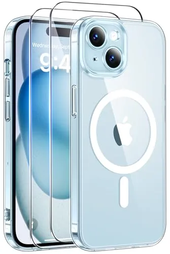 Qasyfanc Funda para iPhone 15 Compatible con MagSafe, Transparente