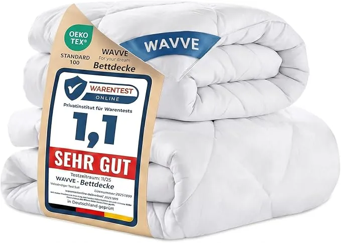 WAVVE Edredón Relleno Nórdico 240x260 cm para Cama 160 180, Juego de 2 Piezas Verano 150gr/m² + 4 Estaciones 300gr/m² = Invierno 450gr/m² Fibra, Blanco