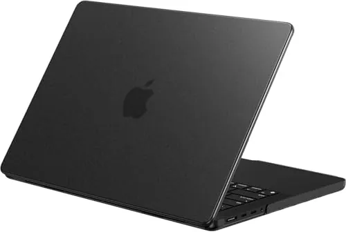 EooCoo para Funda Macbook Pro 14 Pulgadas M5 M4 M3 M2 M1 Negro Mate | Ultra Delgada Mate Antihuellas,Compatible con Mac Book Pro 14" Pro/Max 2026-2021,Carcasa Protectora de Plástico Rígido