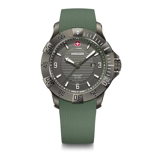 Wenger Seaforce Reloj para Hombre Verde Swiss Made, 43 mm