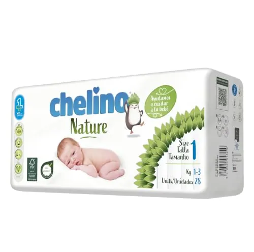 Chelino Nature Pañal Infantil Talla 1 (1-3 kg), 252 Pañales