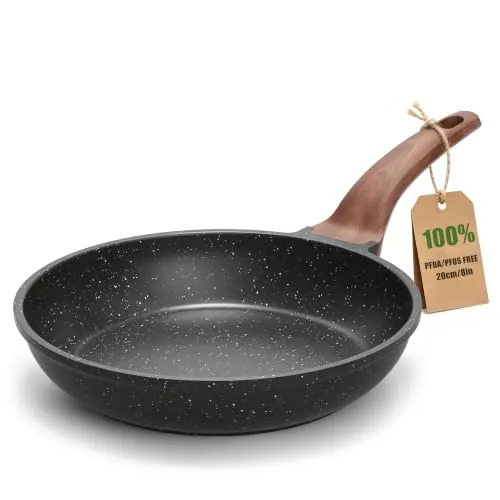 YASHE Sartén antiadherente 20 cm, atóxica, sin PTFE ni PFAS