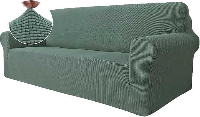 Ystyle Funda Sofa 3 Plazas, Ajustables Fundas Sofa Elasticas, Protector Sofa Gatos Arañazo y Perros Mascotas, Funda de Sofá con Reposabrazos Antideslizante Antimanchas Lavable, Verde Claro
