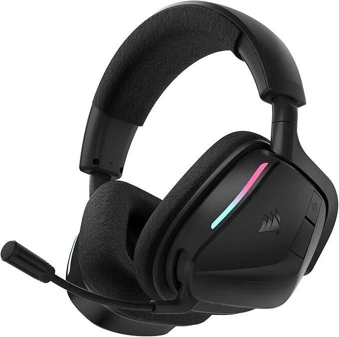 Corsair Void v2 Auriculares Inalámbricos para Juegos con Bluetooth para PC, PS5, PS4, Switch y Móvil – Dolby Atmos, Batería de 70 Horas, Inalámbrica de Doble Banda, Carga Rápida – Carbono