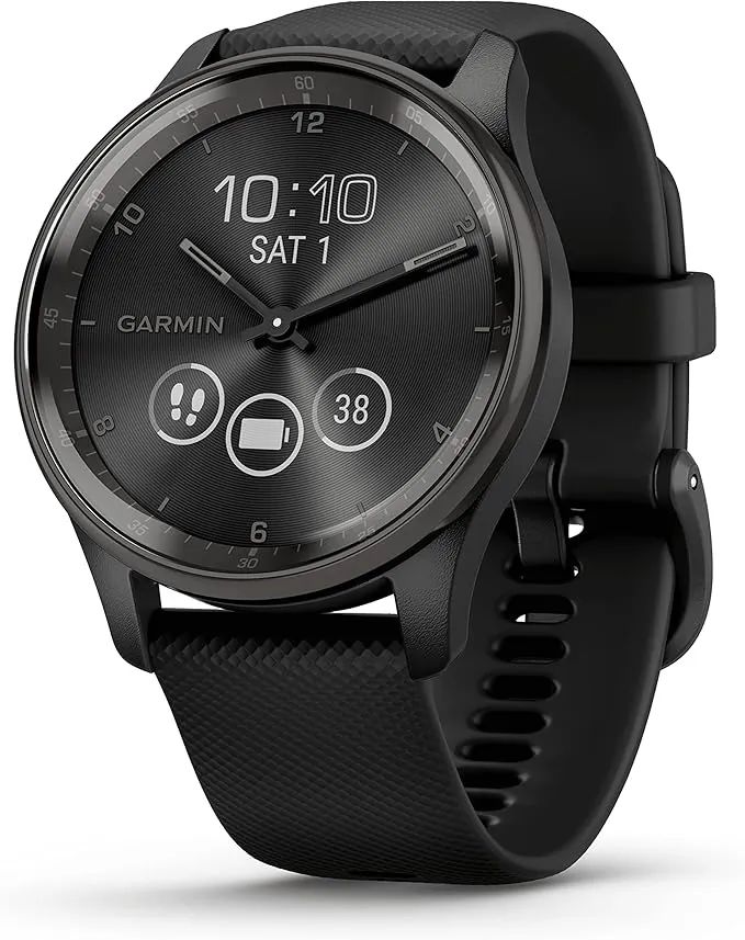 Garmin Vivomove Sport, Elegante Smartwatch Híbrido de 40 mm con Sofisticado Aspecto Analógico, Funciones Inteligentes