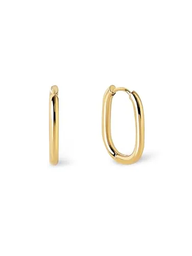 SINGULARU - Pendientes Aro Bossa. Acero con Acabado en Baño de Oro de 18kt. Cierre Congo/Click. Joyas para Mujer