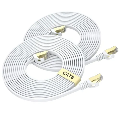 BUSOHE Cat 8 Cable Ethernet 1M(2PCS), Red LAN Alta Velocidad 40Gbps 2000MHz