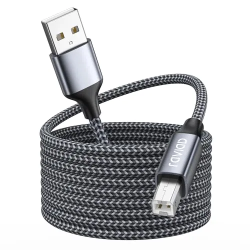 RAVIAD Cable Impresora [3M] Impresora Cable USB 2.0 Tipo A a Tipo B