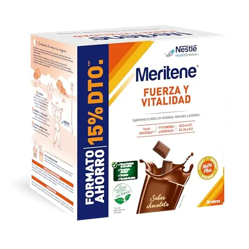 Meritene Fuerza y Vitalidad Batido Sabor Chocolate | 30 Sobres 900g