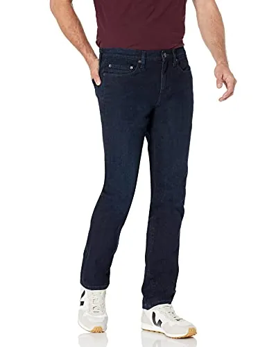 Amazon Essentials Vaqueros Ajustados - colores interrumpidos Hombre, Azul Sobre Teñido, 38W / 30L
