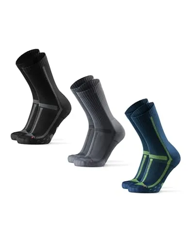 DANISH ENDURANCE Calcetines Running Altos, 3 y 5 Pack MC (1xNegro, 1xGris, 1xAzul Marino) 43-47