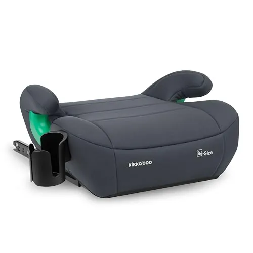 KikkaBoo Alzador Coche Niño ISOFIX i-POP, i-Size, 125-150 cm, Silla Coche Grupo 3, Elevador Coche, de 7 a 12 años (22-36 kg), Gris