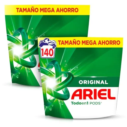 Ariel TodoEn1 PODS, Detergente en Cápsulas Lavadora, Original 140 Cápsulas