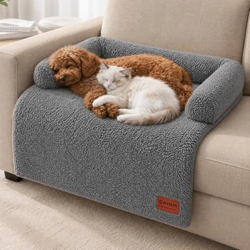 Cama para Perros Gato Cama Lavable con Almohada para Sofá y Suelo 70 * 80cm | Cama para Perros Pequeños y Mascotas con Base Antideslizante para Gatitos y Cachorros, Gris