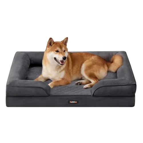 Feandrea Cama para Perro Grande Ortopédica Lavable, 89 x 63 x 16 cm