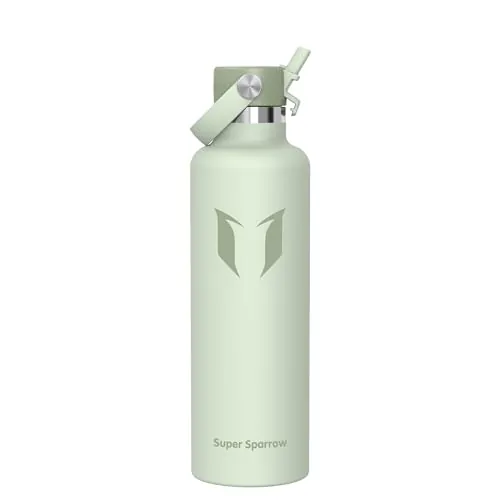 Sparrow Botella Agua Acero Inoxidable 1L FlipFlow Botella Termica Pajita