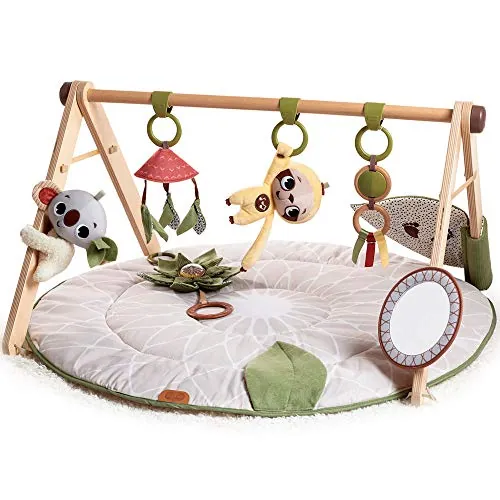 Tiny Love Luxe Developmental Gymini, Elegante Gimnasio Infantil Evolutivo con Música, Desde 0 Meses, Gimnasio Bebe, 20 Actividades, Juguete Musical Portátil, 12 Tarjetas de Logros, Boho Chic
