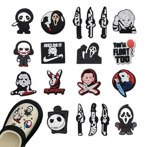 19 Piezas Adornos para Zapatos, Shoe Charms, Adornos De Zapatos, Pins para Crocs, Crocs Charms, Accesorios De Decoración, Navidad, Halloween, Fiesta, Cumpleaños