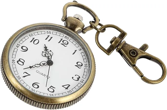 KOMBIUDA Reloj de Enfermera de Bolsillo Vintage Diseño de Llavero, Acero Inoxidable y Vidrio, Portátil y Elegante para Médicos y Enfermeras