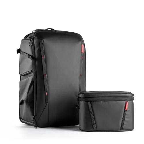PGYTECH OneMo 2 Mochila para cámara 35-45L con Bolso bandolera, Mochila Fotografia Profesional Impermeable para Sony/Canon/Nikon/DSLR/DJI Mini 4 Pro/DJI Avata 2/MAVIC 3/FPV/Mini/Laptop, Negro