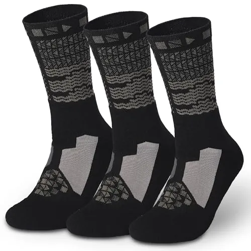 Topactive Calcetines Trail Running Hombre, Deportivos para Crossfit, Senderismo, Baloncesto, Térmicos, Antideslizantes, Largos con Compresión para Hombre y Mujer