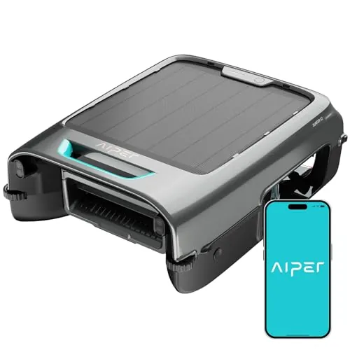 AIPER EcoSurfer S2 Robot Skimmer Superficie Piscina Solar, Robot Piscina Inalámbrico con App, Limpieza de Superficie 24/7, Carga Solar y DC, Detección de Obstáculos, Filtro 150 µm, Actualizaciones OTA