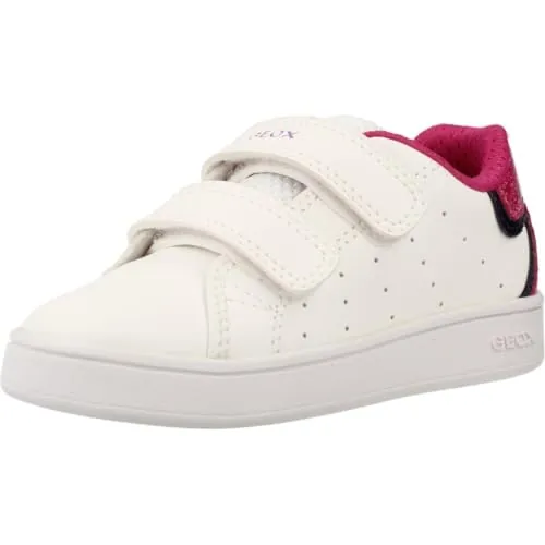 Geox B Eclyper Girl, Zapatillas Bebé-Niñas, Color Blanco Fucsia, 24 EU