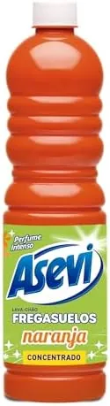 Asevi Fregasuelos Perfumado Naranja - Friegasuelos Concentrado Aroma Cítrico - Limpieza, Brillo e Higiene - Limpiasuelos pH Neutro Todo Tipo de Suelos, Incluso Superficies Delicadas - Envase 1 Litro