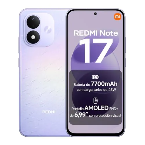 REDMI Note 17, Smartphone 4+128GB, Morado Celestial, batería de 7700mAh