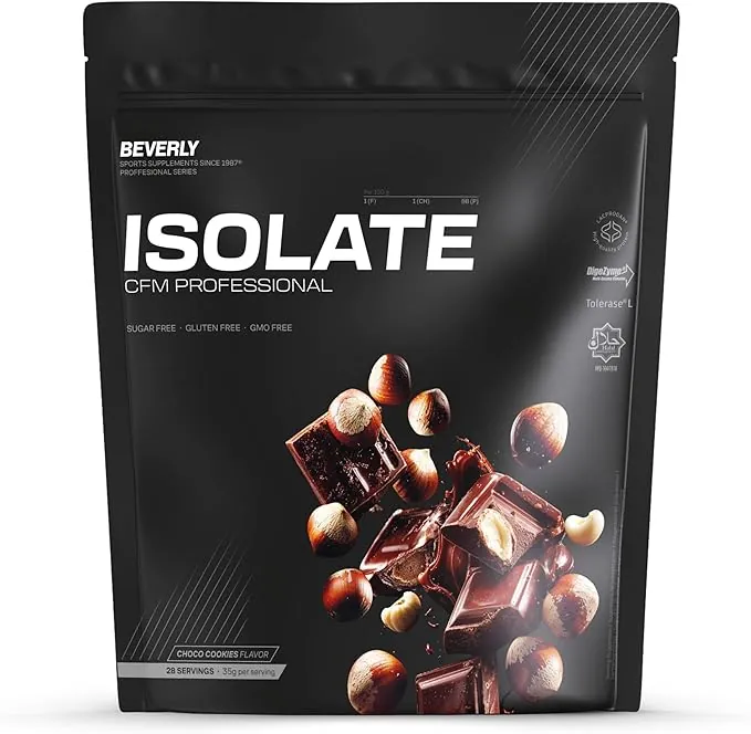 Beverly ISOLATE CFM – Proteína Aislada de Suero Premium (Whey Isolate) | 30 g Proteína | Baja en Lactosa y Sin Azúcares Añadidos | 29 Servicios | Desarrollo Muscular (1 Kg, Chocolate Avellana)