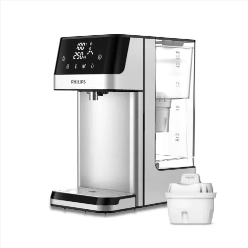 Philips 3100 Series Dispensador de Agua Caliente con Filtración Taste+, Agua Caliente filtrada en Segundos, Reduce el Cloro y la Cal, No Requiere Instalación