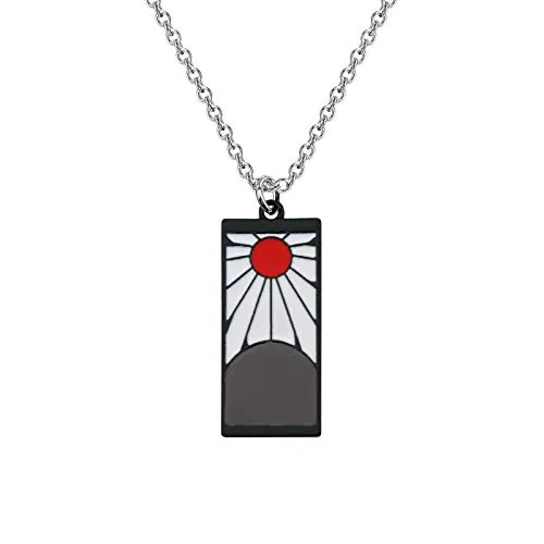 FAADBUK Demon Anime Inspired Jewelry - Collar y llavero Tanjirou Anime Cosplay Regalos, L, Acero inoxidable