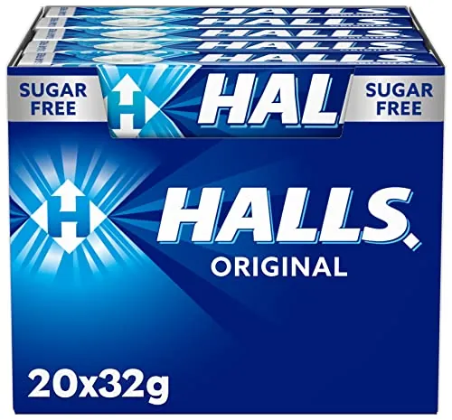 Halls Eucalipto, Caramelo Sin Azúcar, Caja de 20 Sticks de 32g