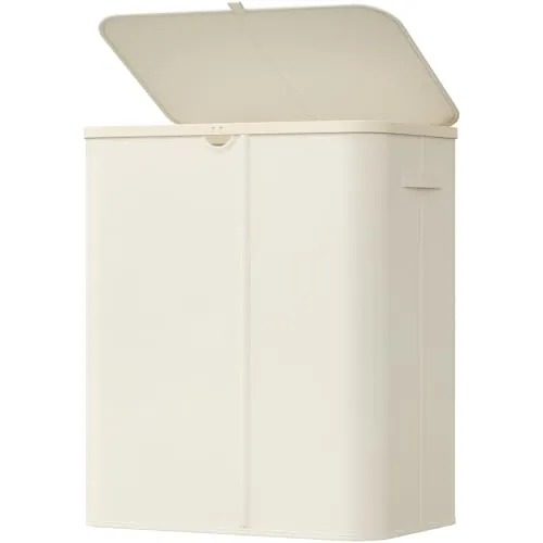 Lifewit Cesto Ropa Sucia, Cesta Ropa Plegable con Bolsa Extraíble y Asa, Cubo Ropa Sucia con Tapa, Laundry Basket para Dormitorio, Baño, Lavandería, Dormitorio,165 L, Blanco