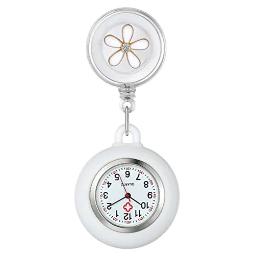 KARELLS Reloj de Enfermera Personalizado, Reloj de Bolsillo Enfermera Cuarzo, Reloj de Bolsillo Médico, de Silicona Estirable, Relojes de Doctor Resistente al Agua con Silicona