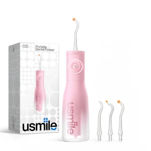usmile C30 Irrigador Dental Portátil, 300 ml, 5 Modos, Rosa