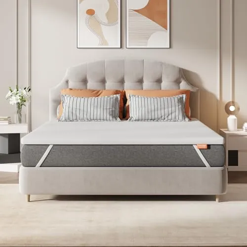 Sweetnight Topper Colchón con Espuma de Memoria en Gel, 135x190 cm, Grosor de 7,5 cm, con Fondo Antideslizante, Sobrecolchón de Espuma Soportiva con Tejido Suave y Transpirable, Extraíble y Lavable