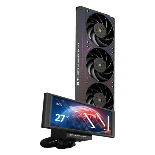 Thermalright TR Trofeo Vision 360 ARGB Negro CPU Liquid Cooler, pantalla LCD IPS magnética de 6,86 pulgadas con una resolución de 2400 x 1080, compatible con AM4/AM5, Intel LGA1700/1851