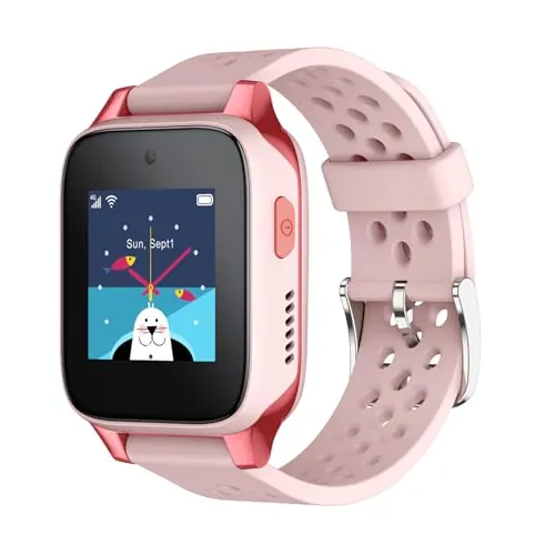TCL MOVETIME MT46 Reloj Inteligente Niños - Rosa | 4G | GPS | Videollamadas | Botón SOS | IP67 | App Connect | Control Parental