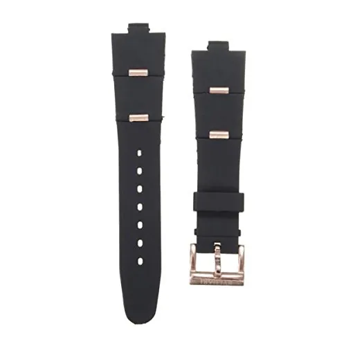 C-FUNN Oro Y Oro Rosa Sílice Gel Reloj Banda Correa De Reloj para Reloj Rosa Rojo-22Mm