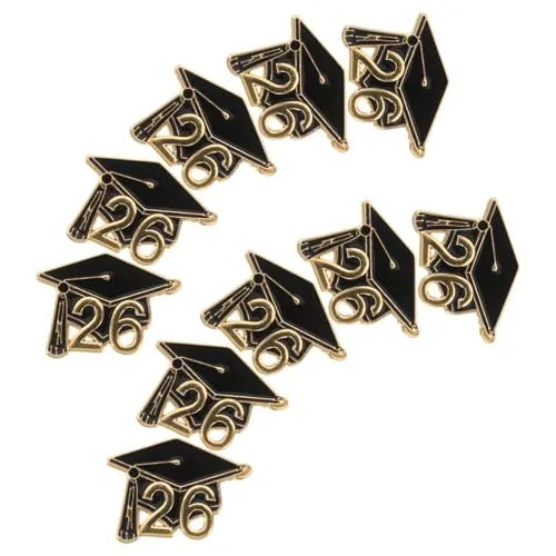 ROMISBABA 10 Piezas Broche de Graduación Insignia para Birrete de Graduación Broches para Invitados Pin de Solapa Escolar para Estudiantes y Profesores